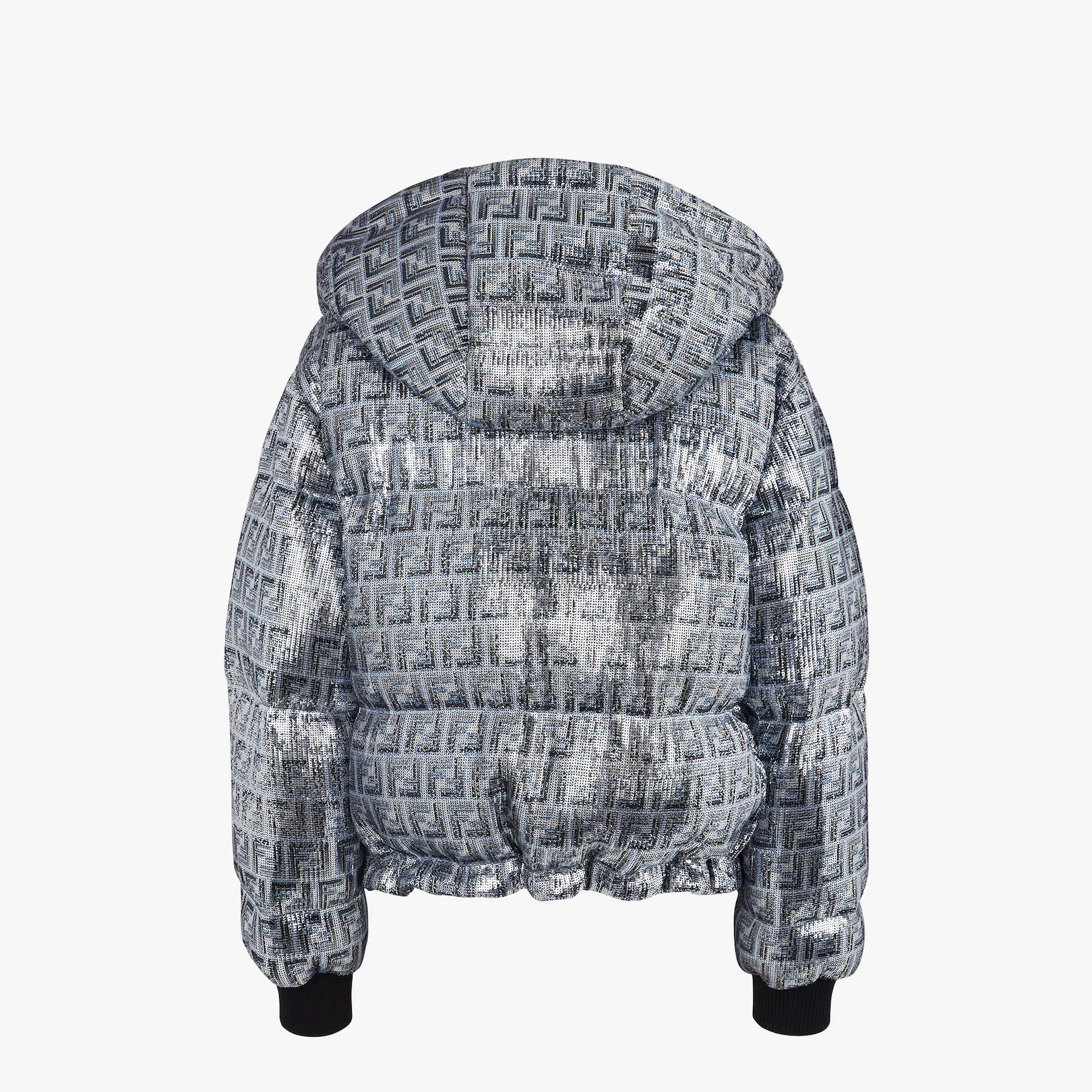 Silver sequined down jacket - 2