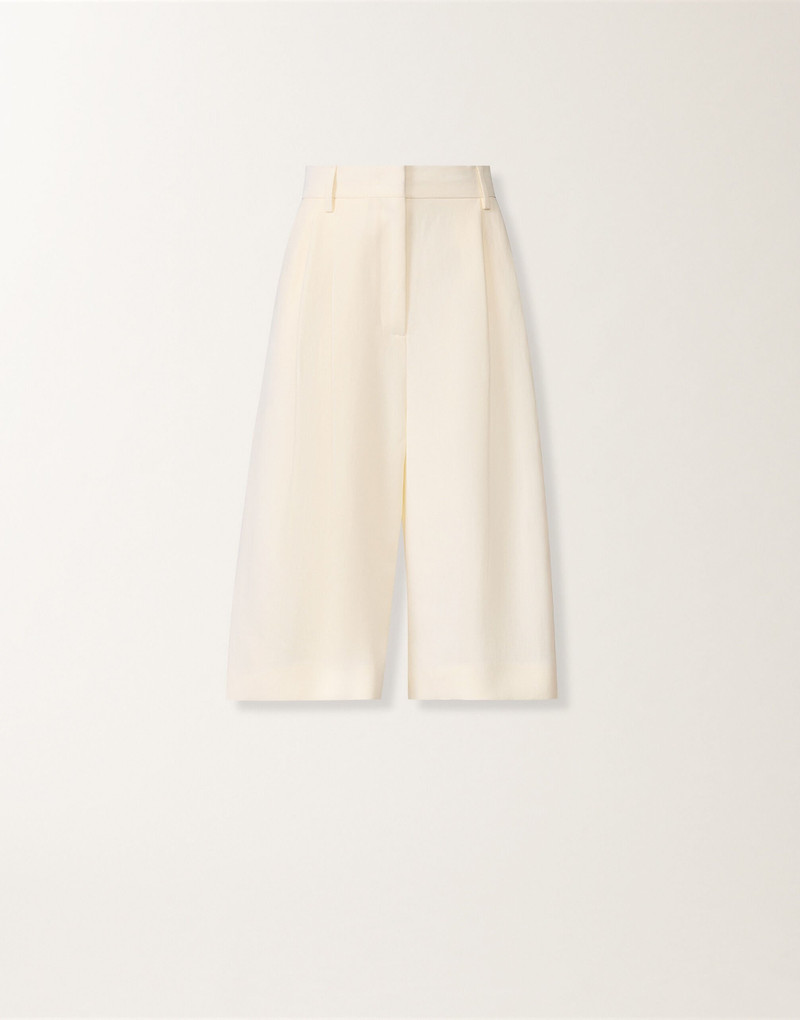 Fluid linen and viscose Bermuda shorts 1