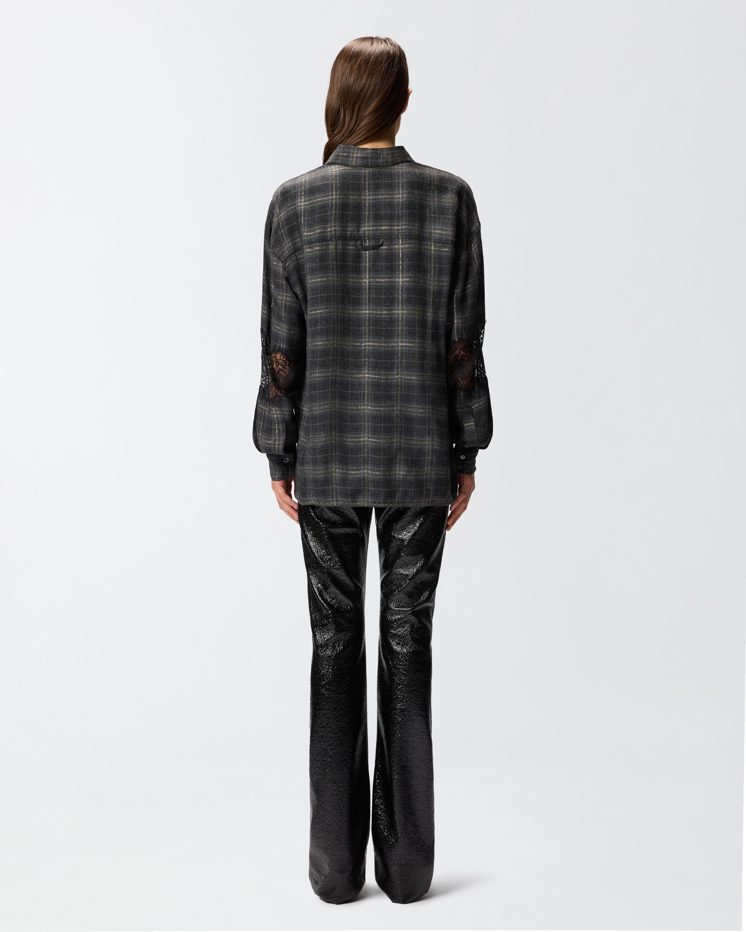 CHECK SHIRT WITH LACE - 4