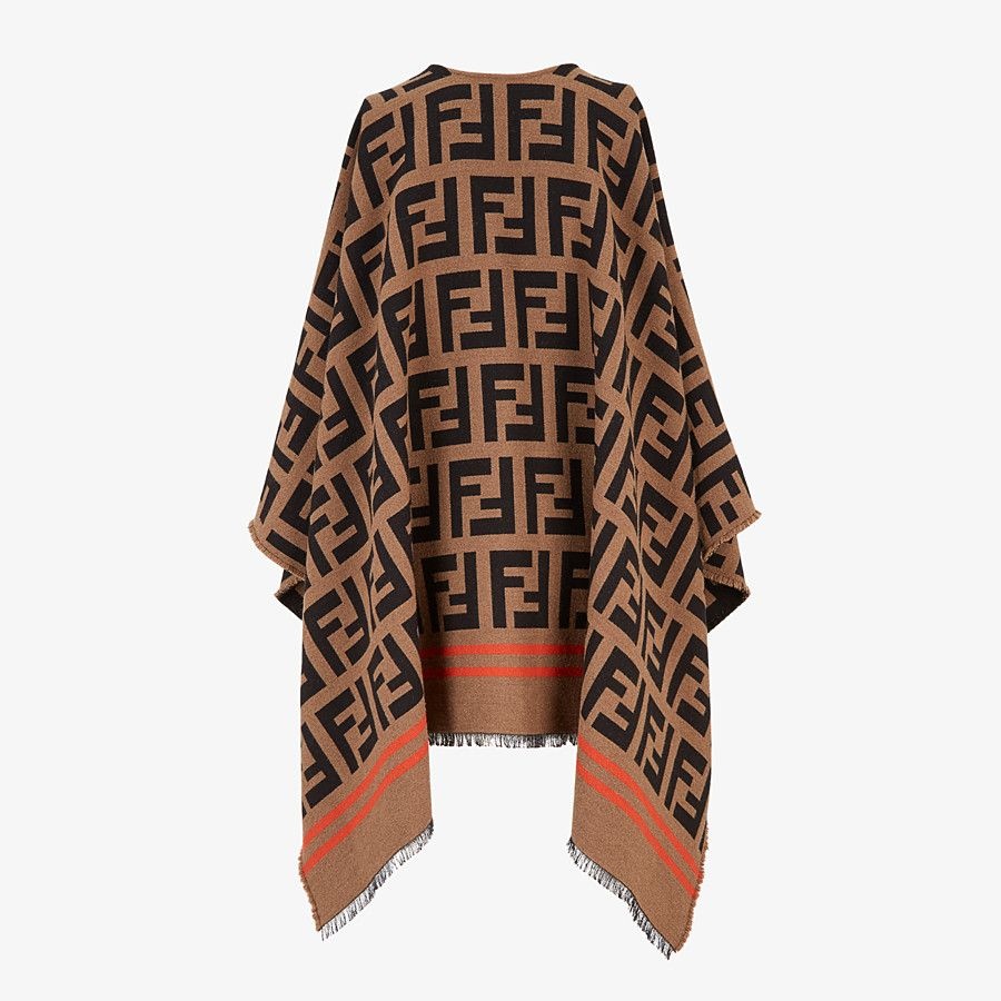 Multicolor wool and silk poncho - 2