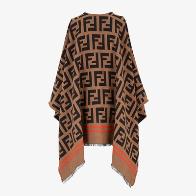FENDI Multicolor wool and silk poncho outlook