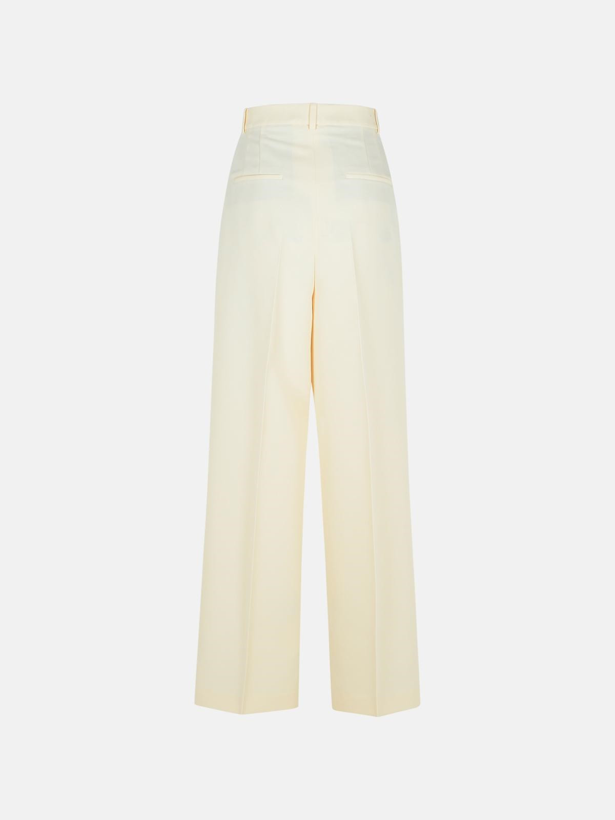 'TAILORED' CREAM RECYCLED POLYESTER PANTS - 3