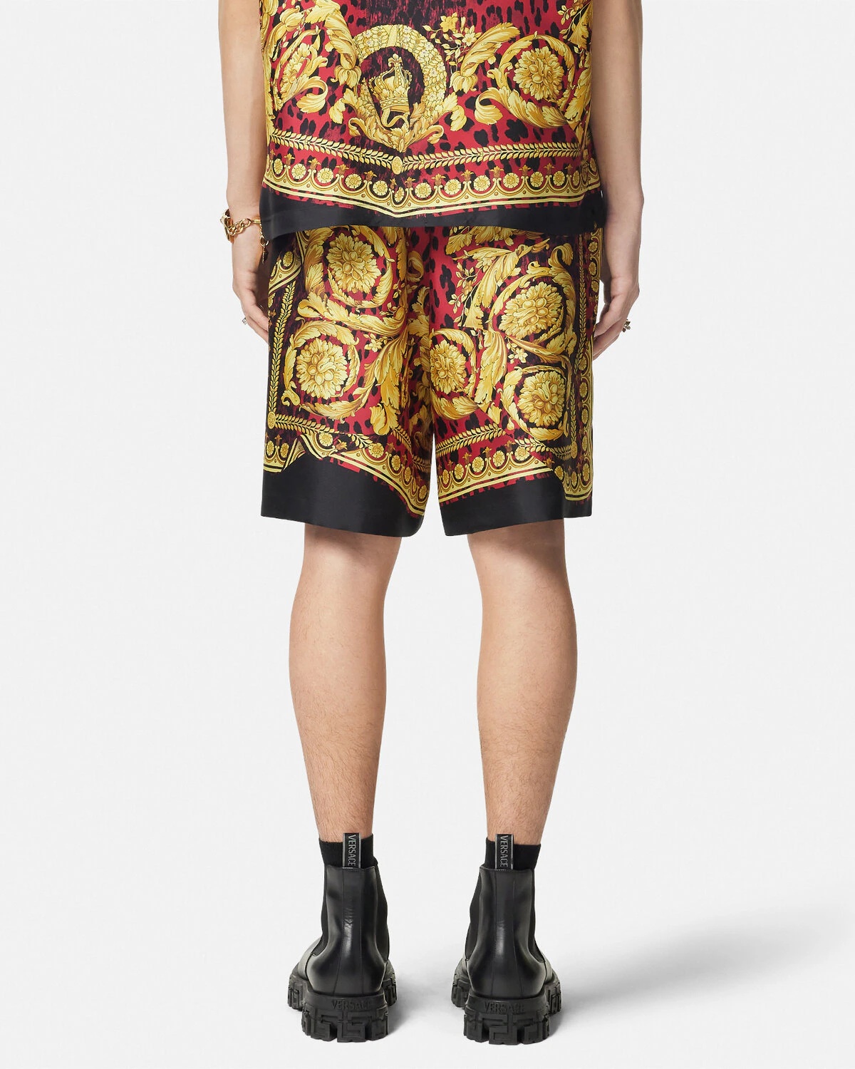 Wild Barocco Illusion Silk Shorts - 5