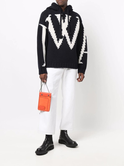 JW Anderson logo intarsia hooded jumper outlook