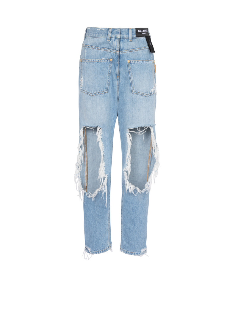 Destroyed reverse boyfriend cut jeans 1