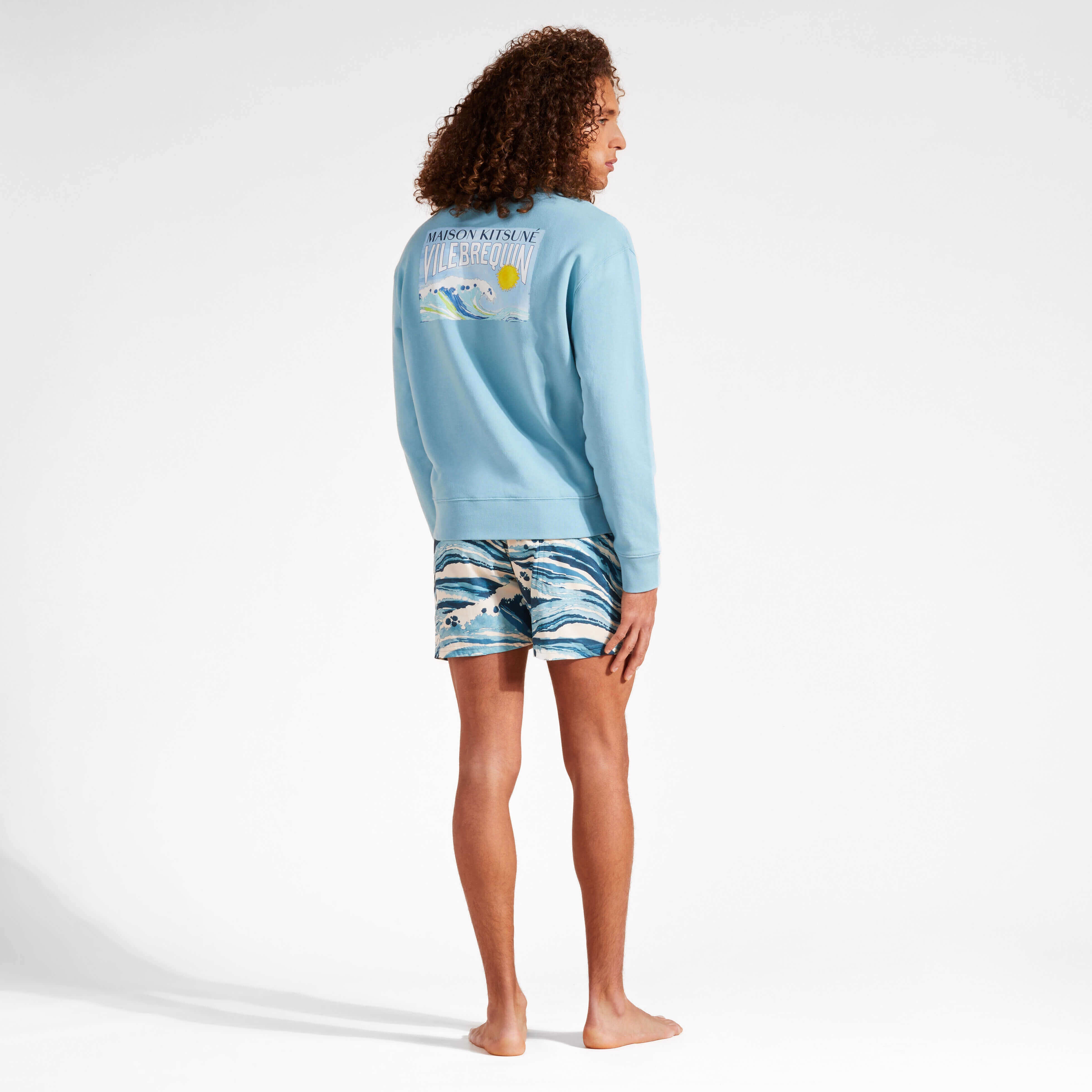 Unisex Cotton Crewneck Sweatshirt Wave - Vilebrequin x Maison Kitsuné - 4