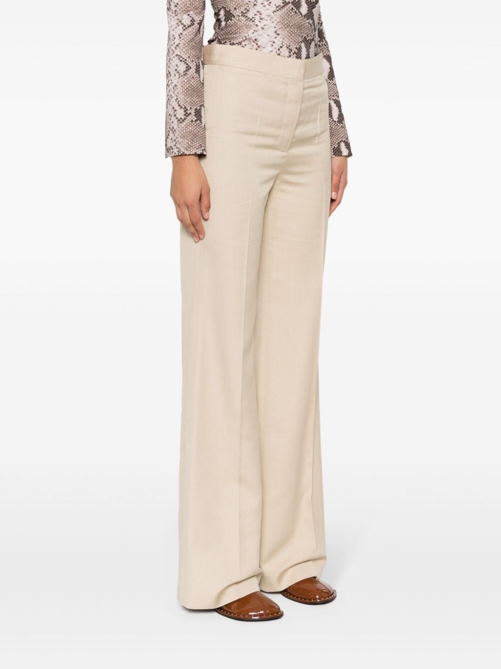 high-waisted flared trousers - 3