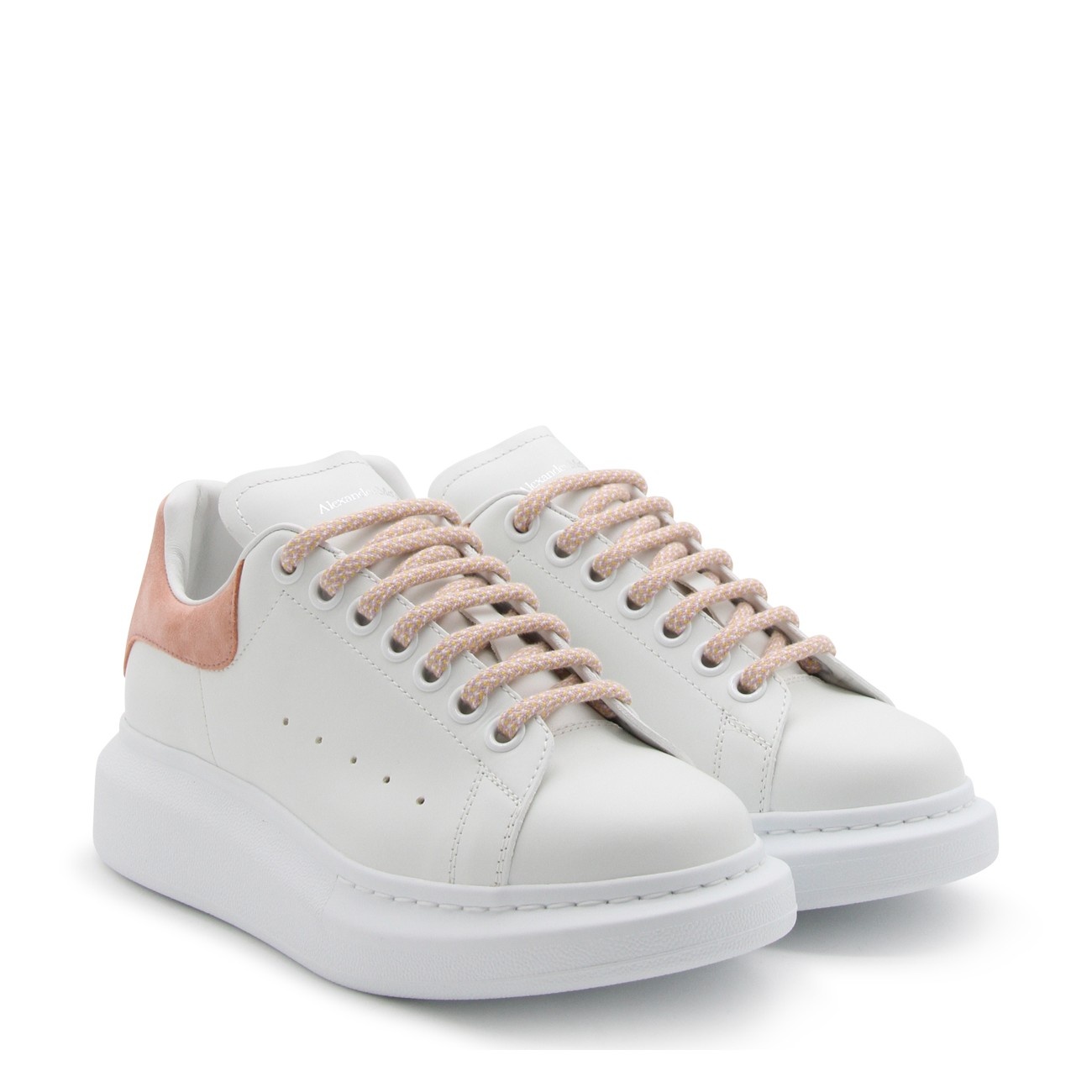 white and clay leather oversized sneakers - 2