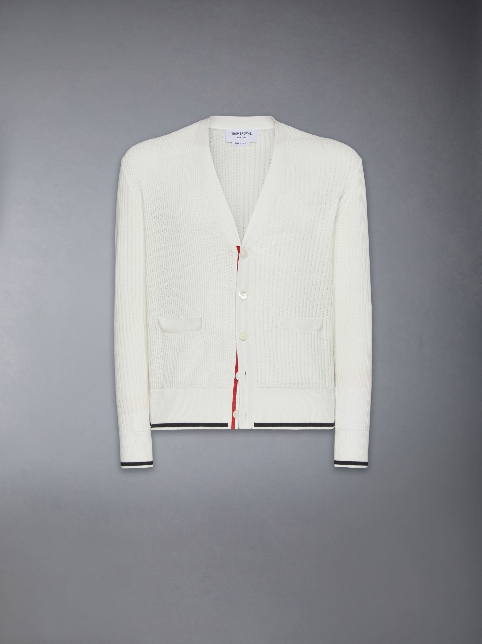 Half & Half 4-Bar Relaxed Fit V Neck Cardigan - 6