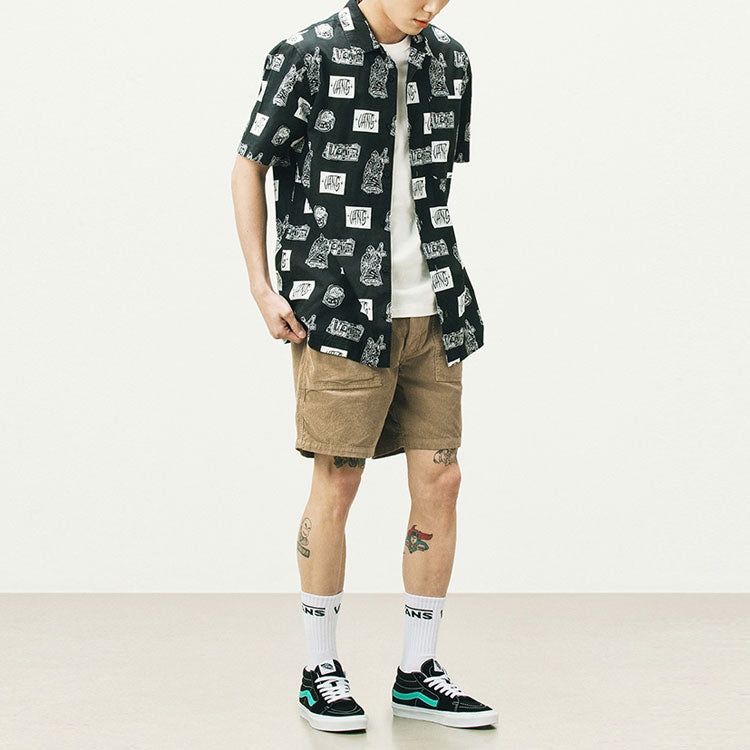 Vans x DUYANAIZI Series Printing Pattern Casual Sports Short Sleeve Black Shirt VN0A5F44ZHA - 7