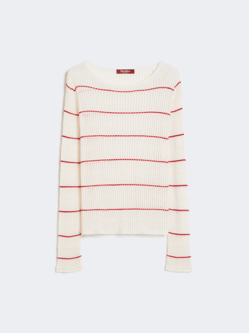 PEDONE Slim-fit wool and silk sweater - WHITE 1