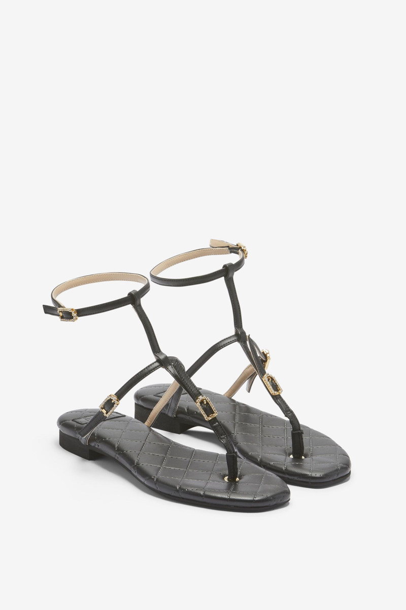 CRYSTAL-EMBELLISHED LEATHER SANDALS 2