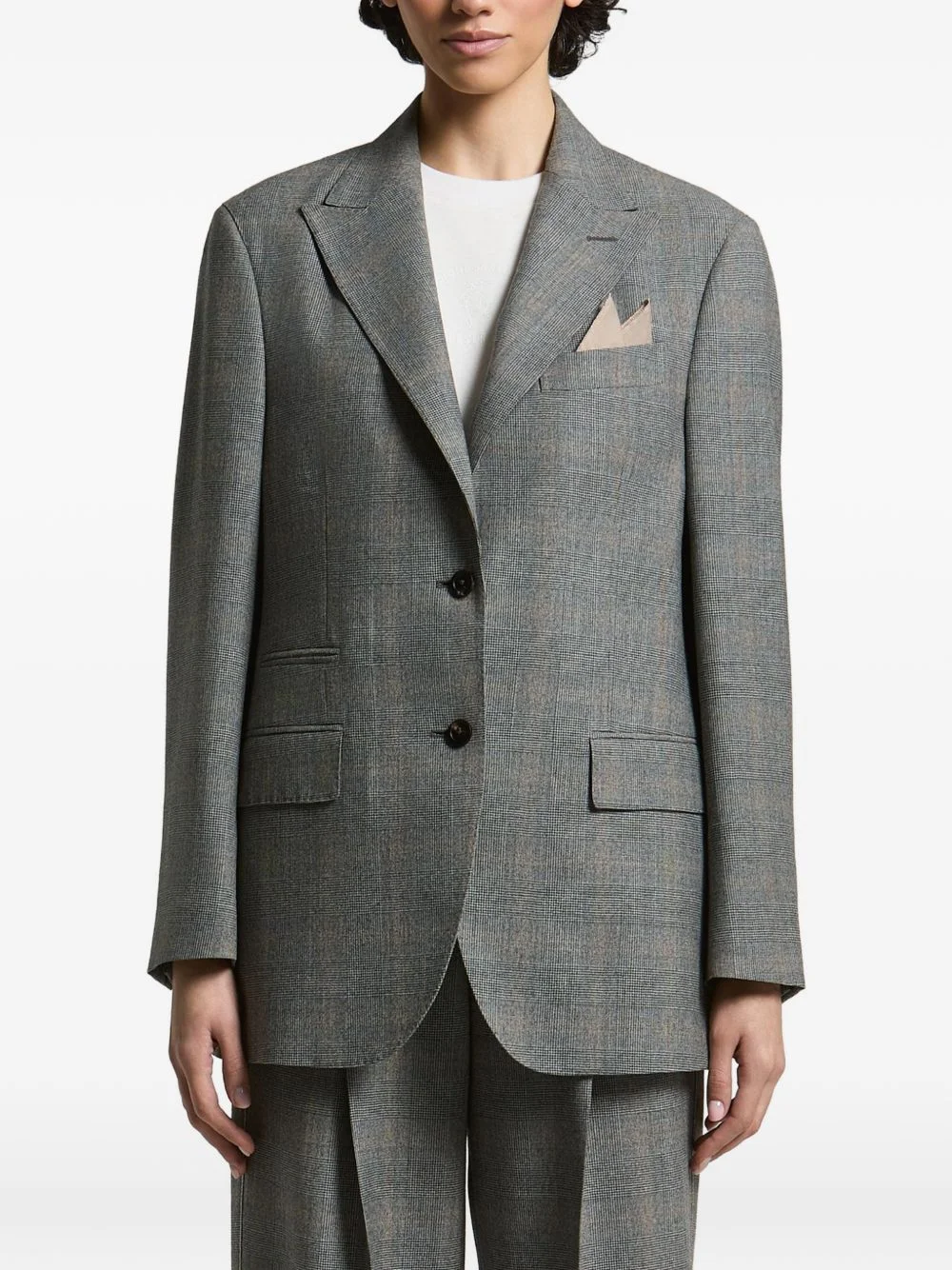 Prince of Wales check single-breasted blazer - 1