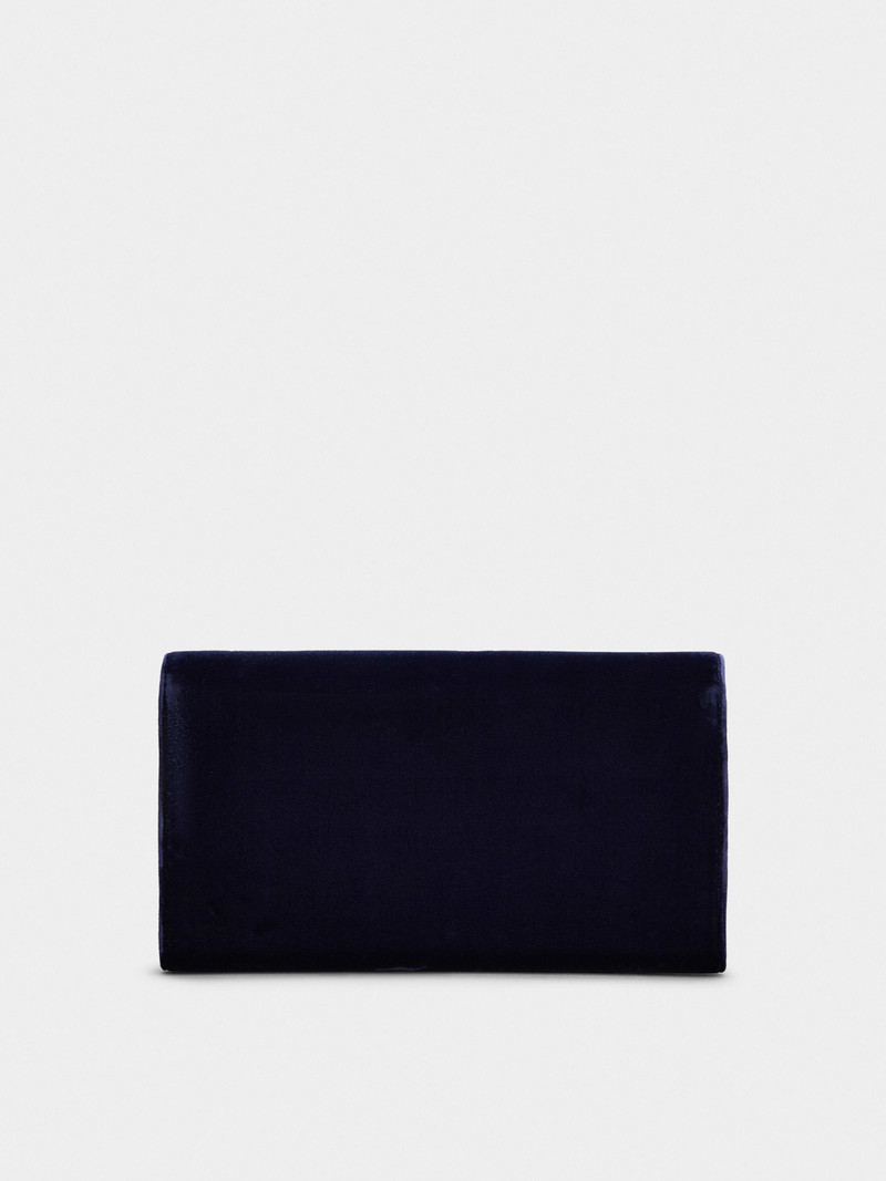 Flower Strass Buckle Clutch Bag in Velvet 5
