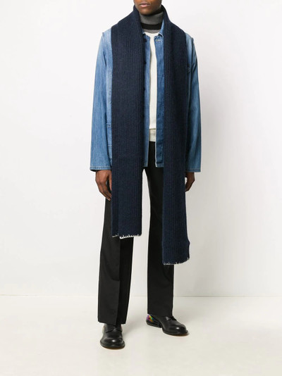 Maison Margiela contrasting trim ribbed scarf outlook