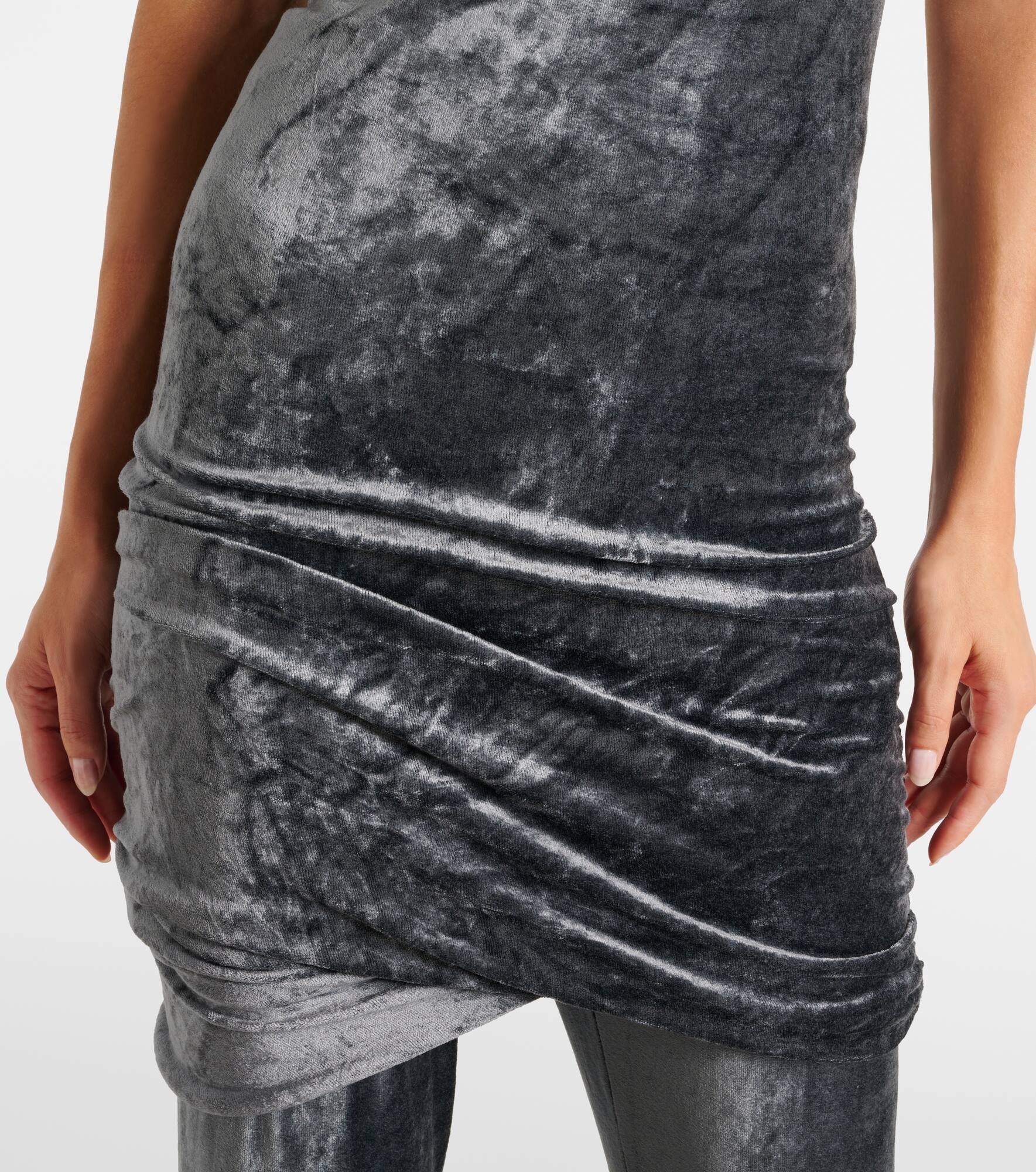 Lola draped velvet minidress - 5