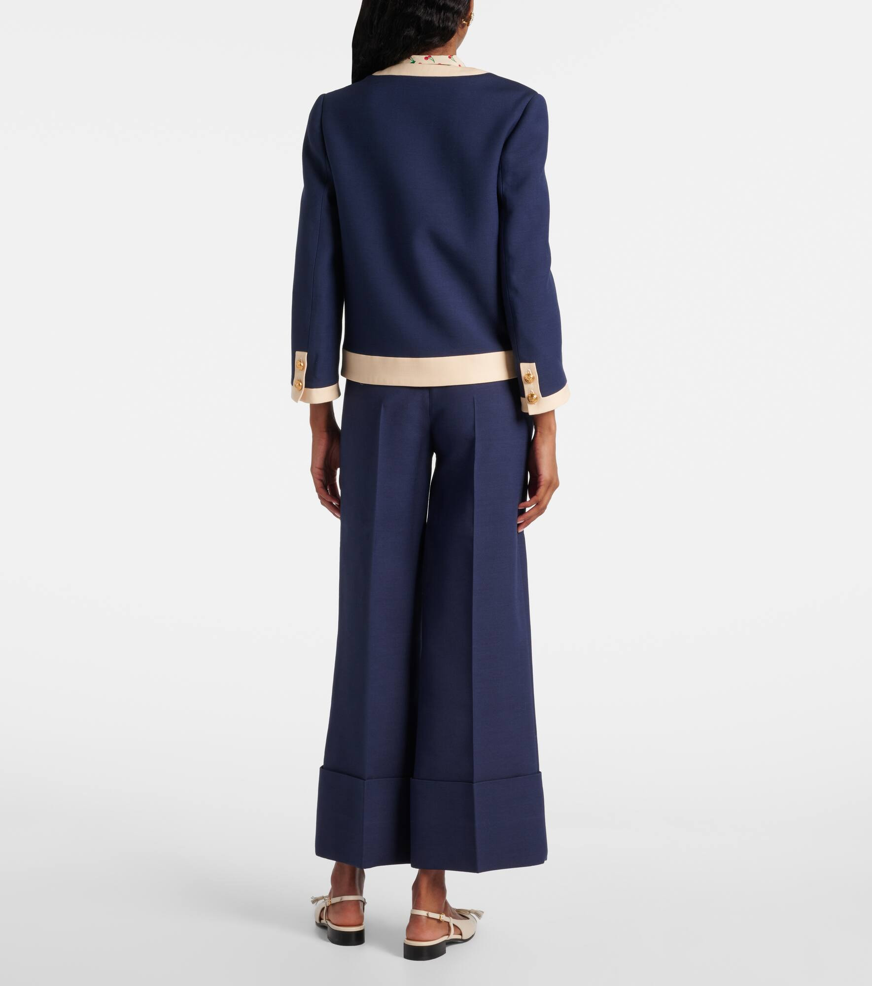 Embroidered wool and silk jacket - 3