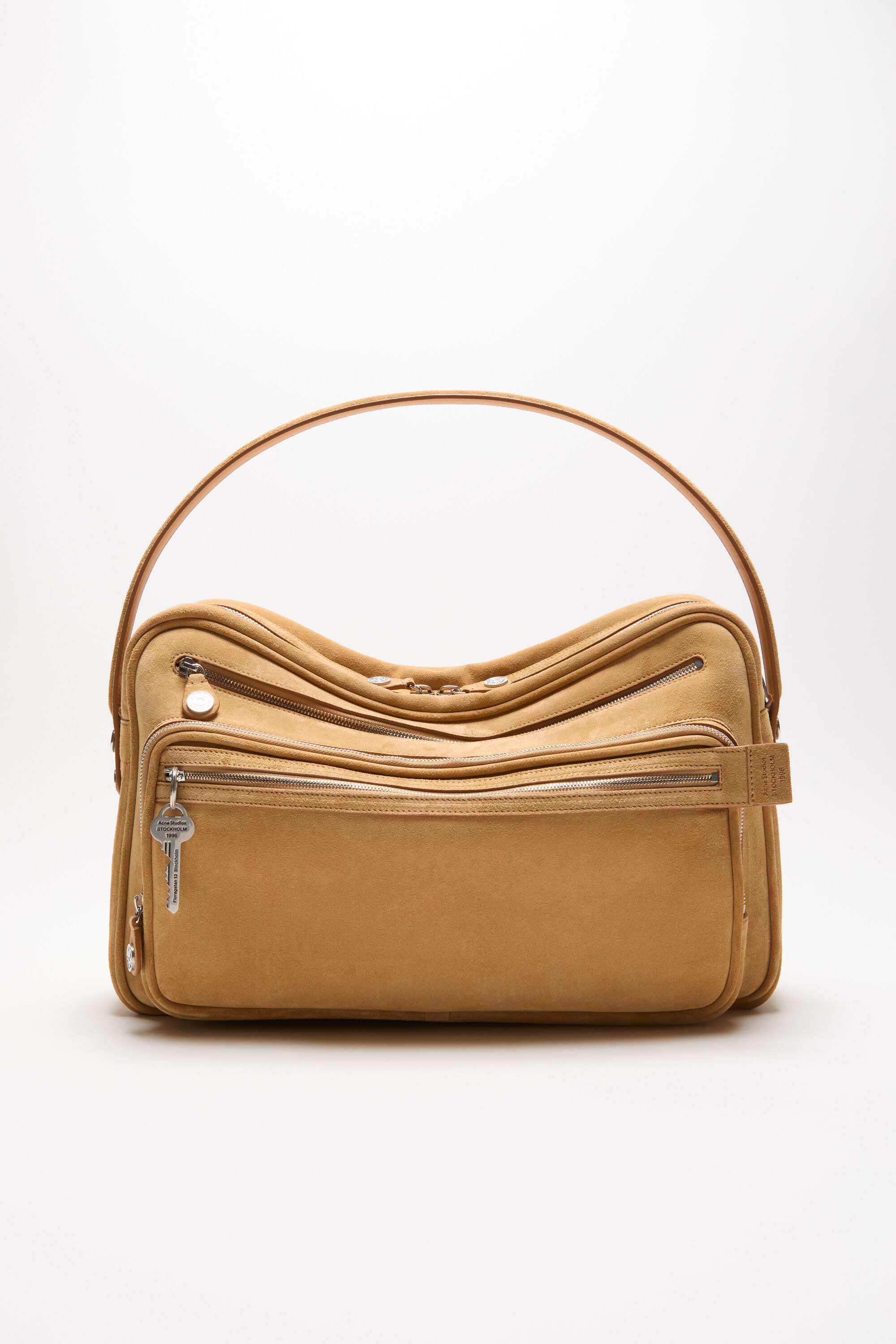 Camero Camera Suede Shoulder Bag - Sesame beige - 6