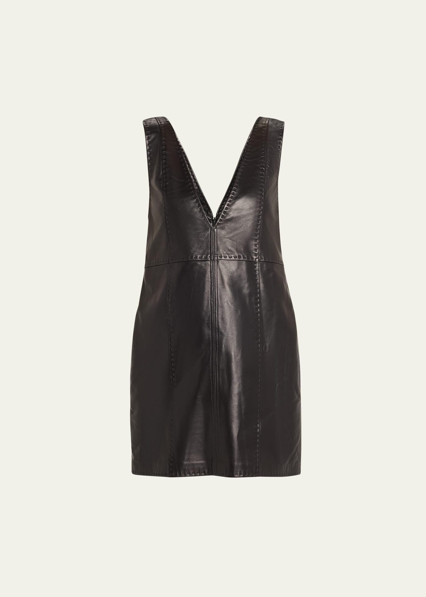 Marta Leather Mini Pinafore Dress - 1