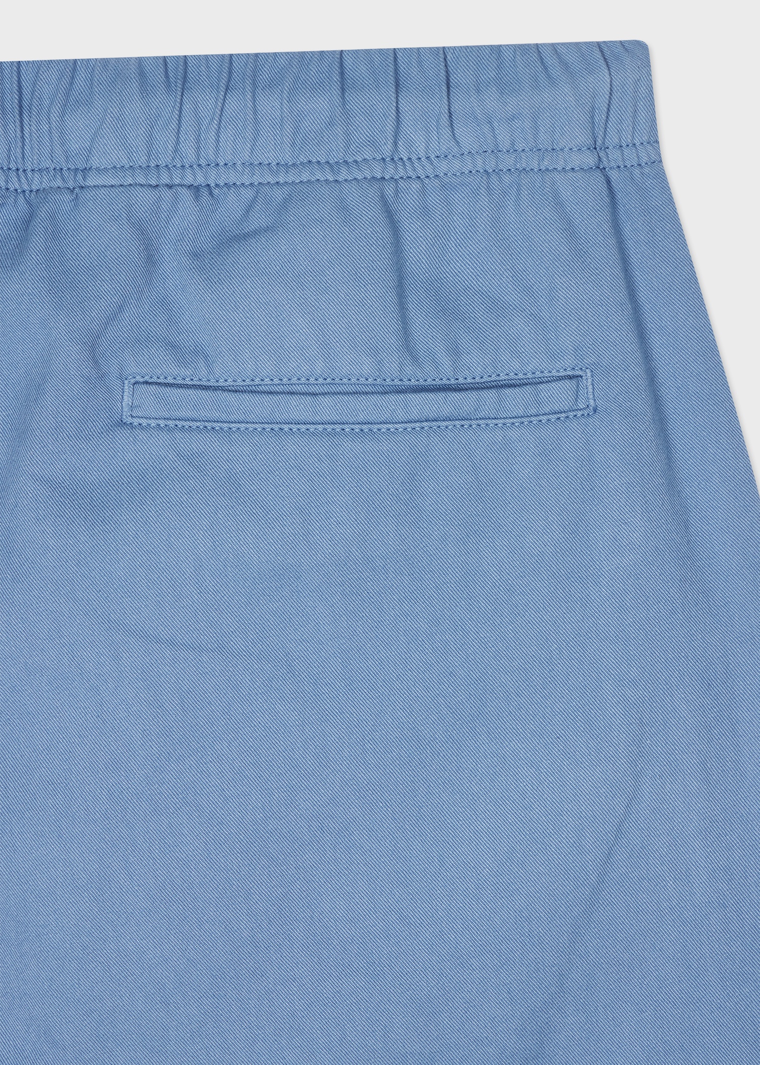 Light Blue 'Broad Stripe Zebra' Drawstring Shorts - 2