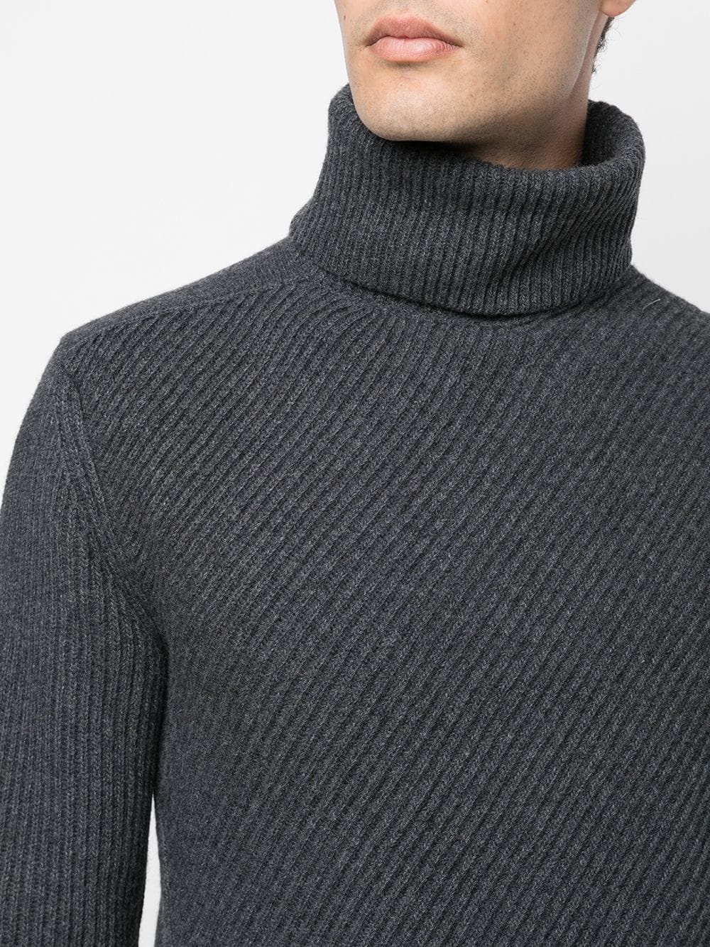 asymmetric turtleneck wool jumper - 5