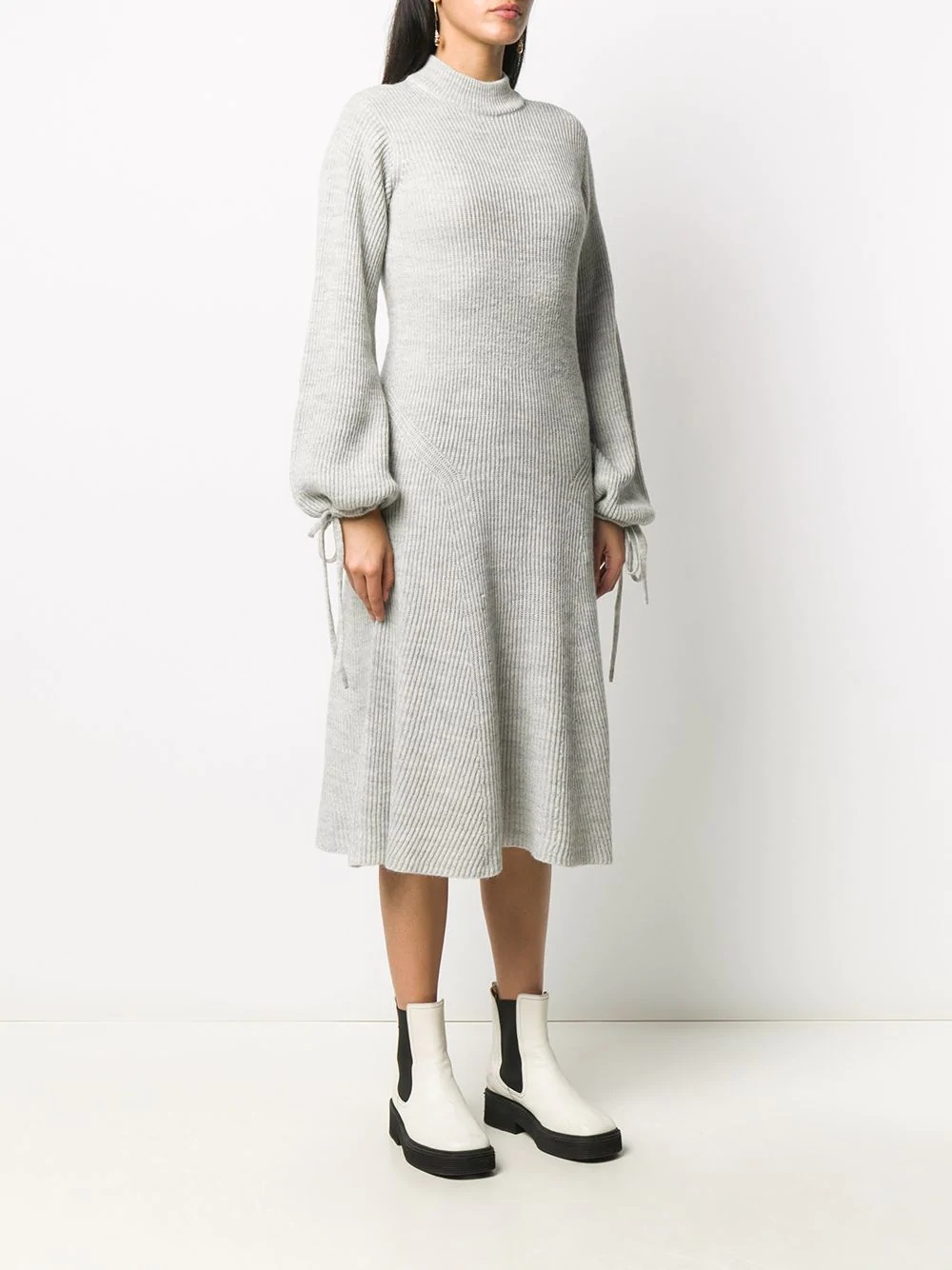 ribbed wool knit jumper dress - 3