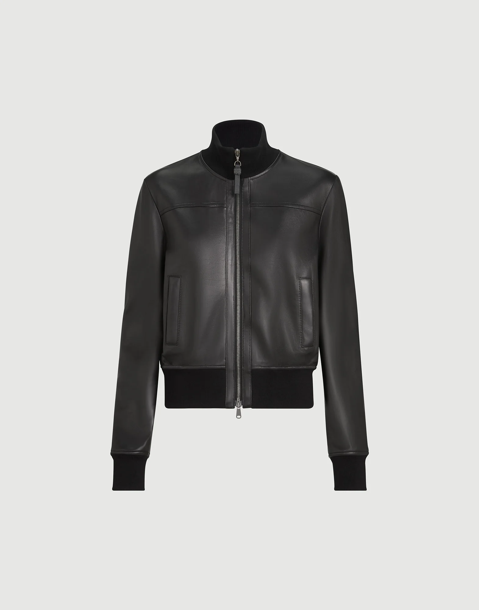 Nappa leather outerwear jacket with monili - 1