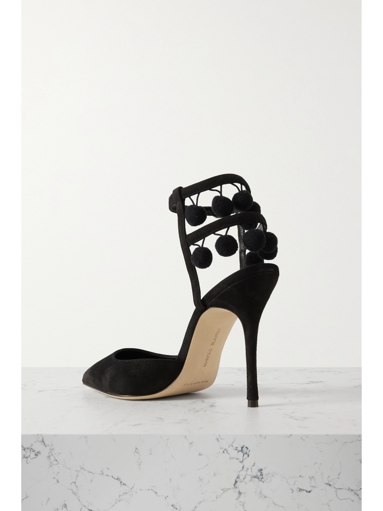Tumusami 105 Pom Pom-embellished Suede Pumps - 3