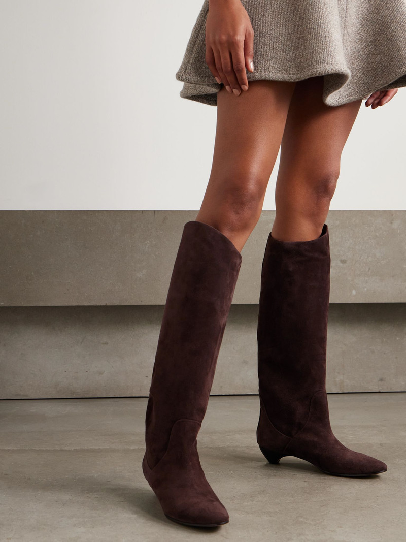 LE MONDE BÉRYL Allegra suede riding boots Chocolate outlook