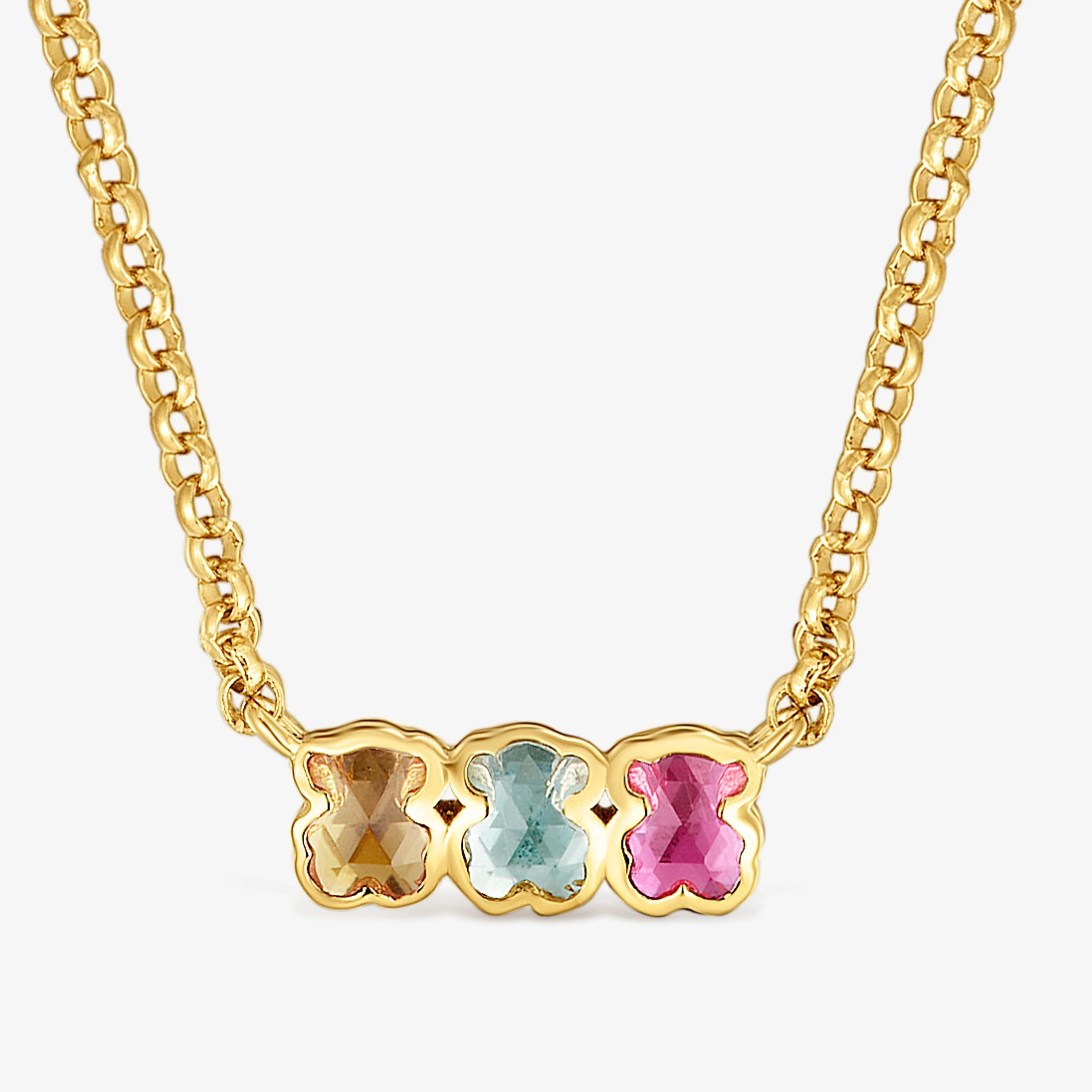 Short Necklace with 18K gold vermeil and laboratory-grown gemstones Icon Color LGG - 1