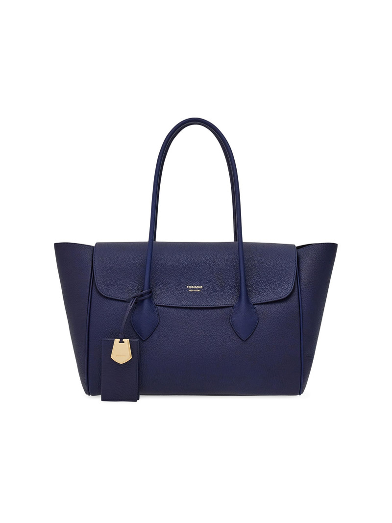 Women's Large Firenze Leather Tote Bag - Midnight 1