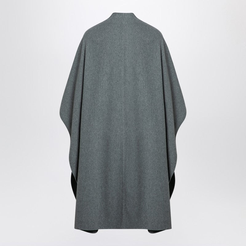GREY WOOL-BLEND CAPE - 2