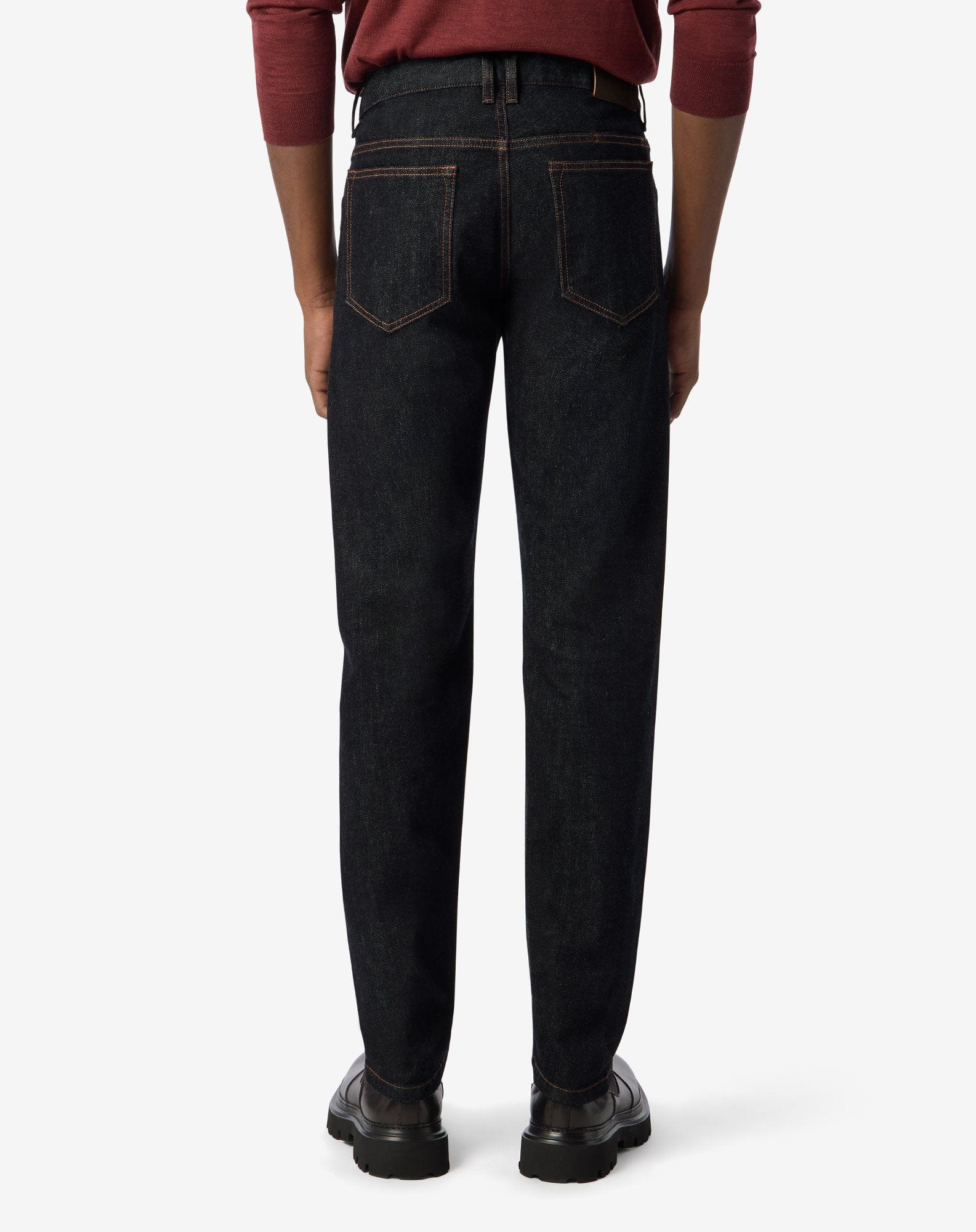 Blue stretch cotton jeans - 4