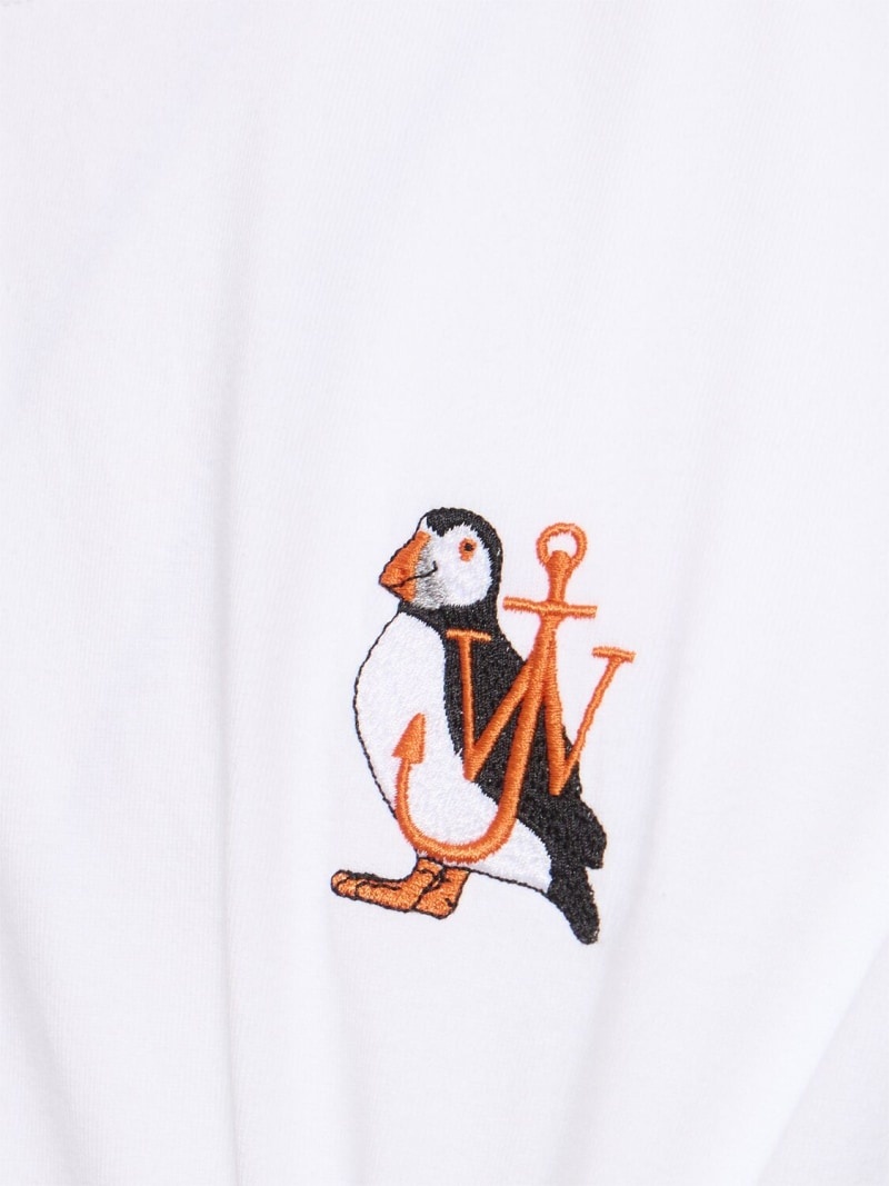 Puffin embroidery cotton t-shirt - 2