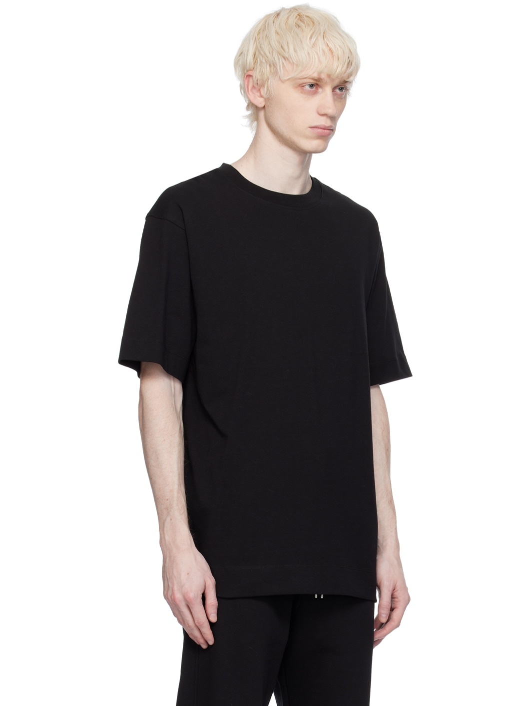 Black Dropped Shoulders T-Shirt - 2