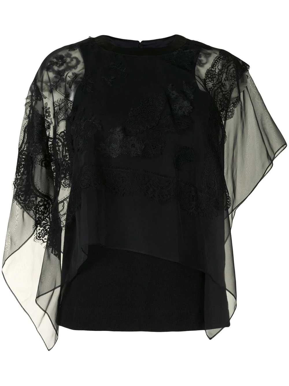 lace-embroidered blouse - 1