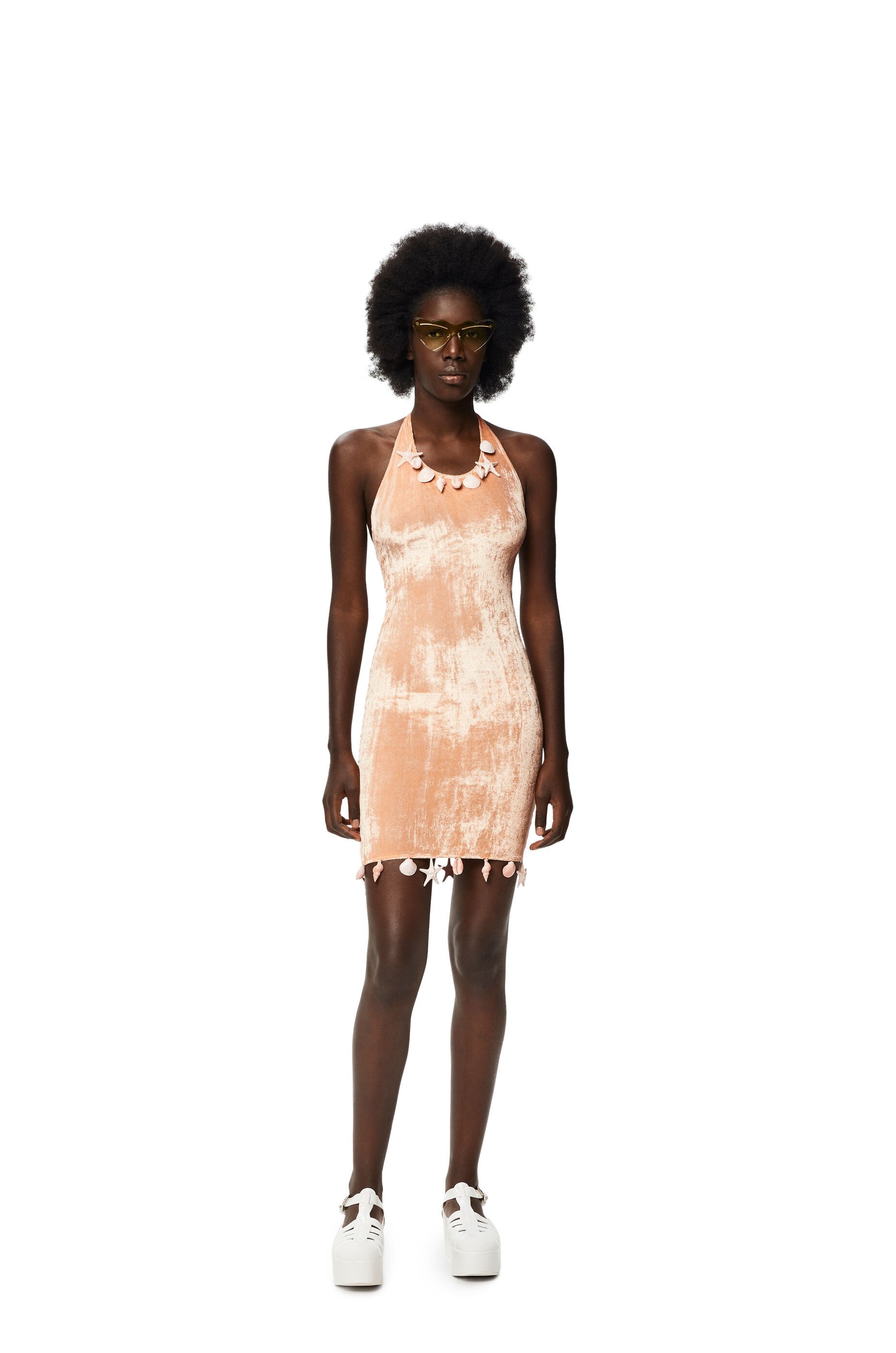 Shell embellished dress in viscose - 2