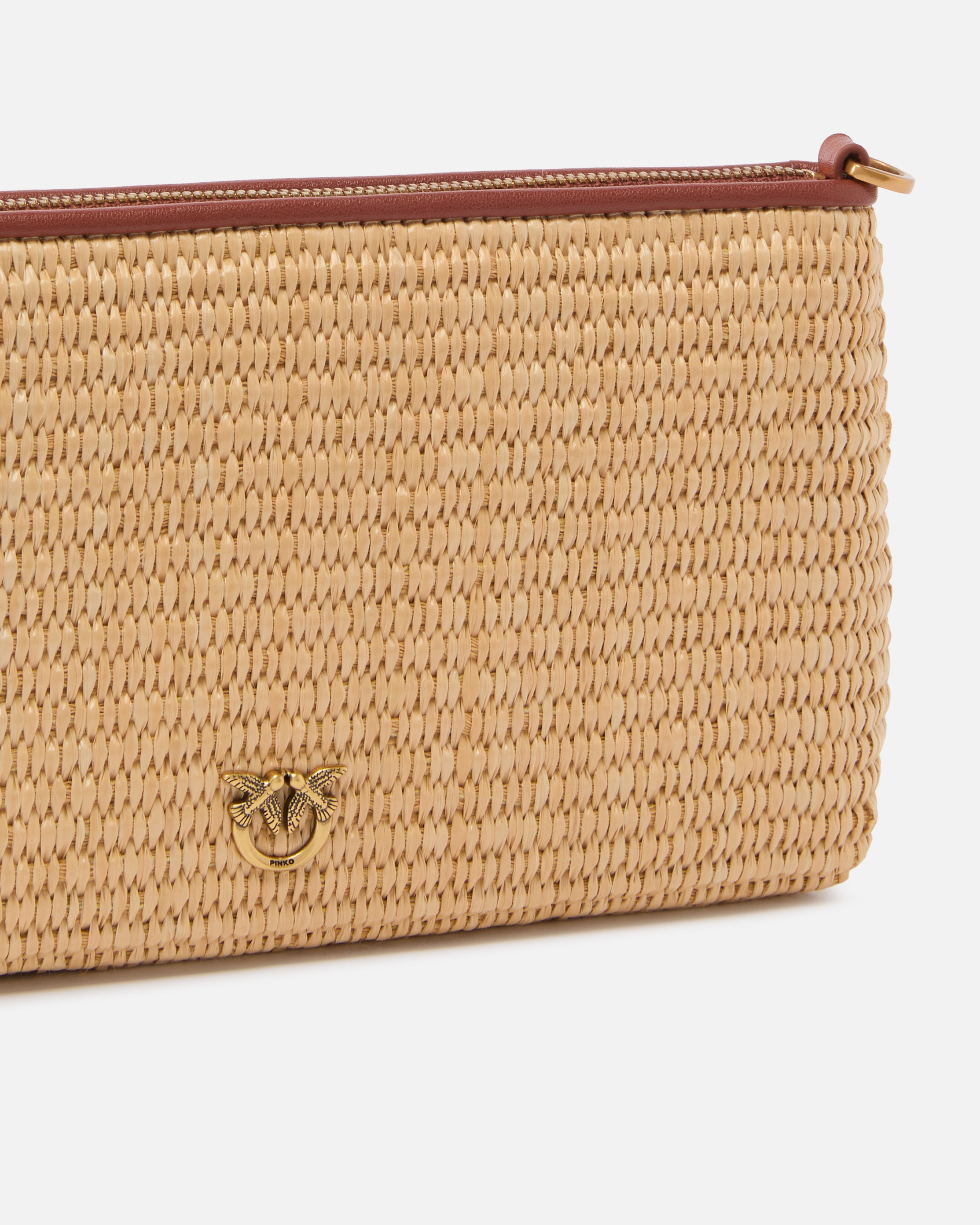 SMALL FLAT BAG IN CROCHETED RAFFIA WITH REMOVABLE SHOULDER STRAP - 3