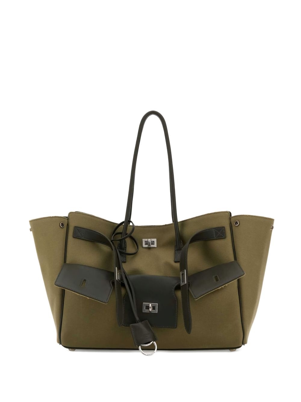 two-tone structured tote bag - 1