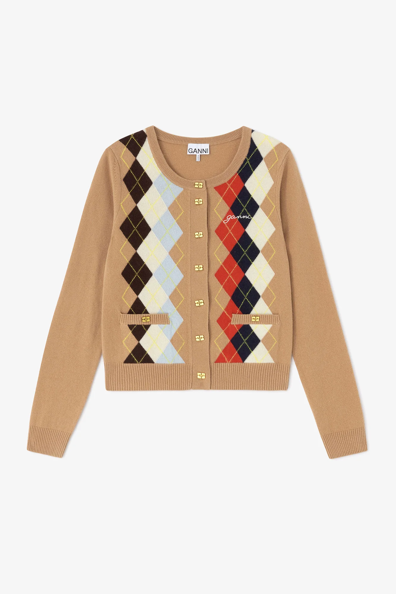 ARGYLE PRINT CARDIGAN - 1