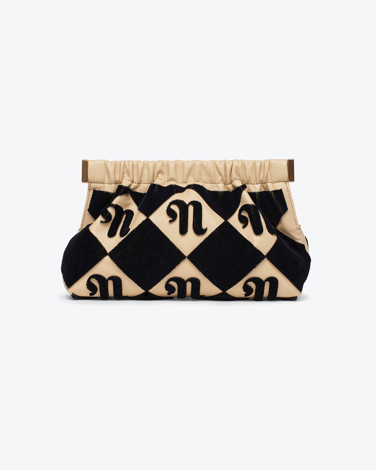 THE BAR CLUTCH MINI - Tufted alt-nappa clutch - Diamond check - 1
