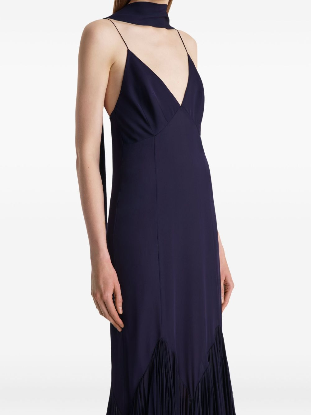 Candita pleated V-neck slip midi dress - 5