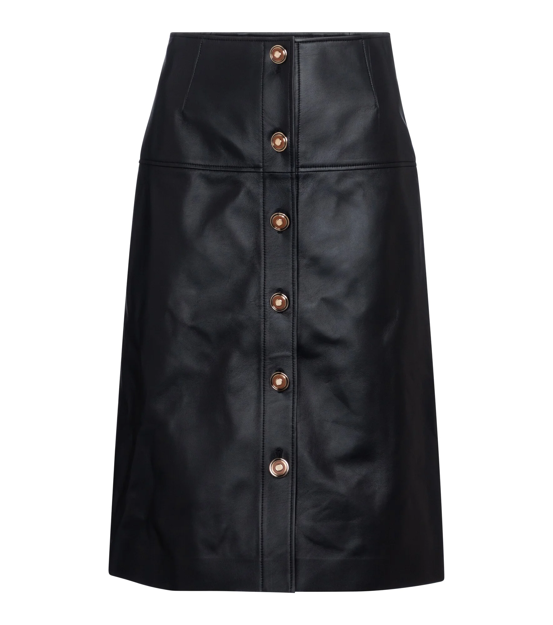 Anna leather midi skirt - 1