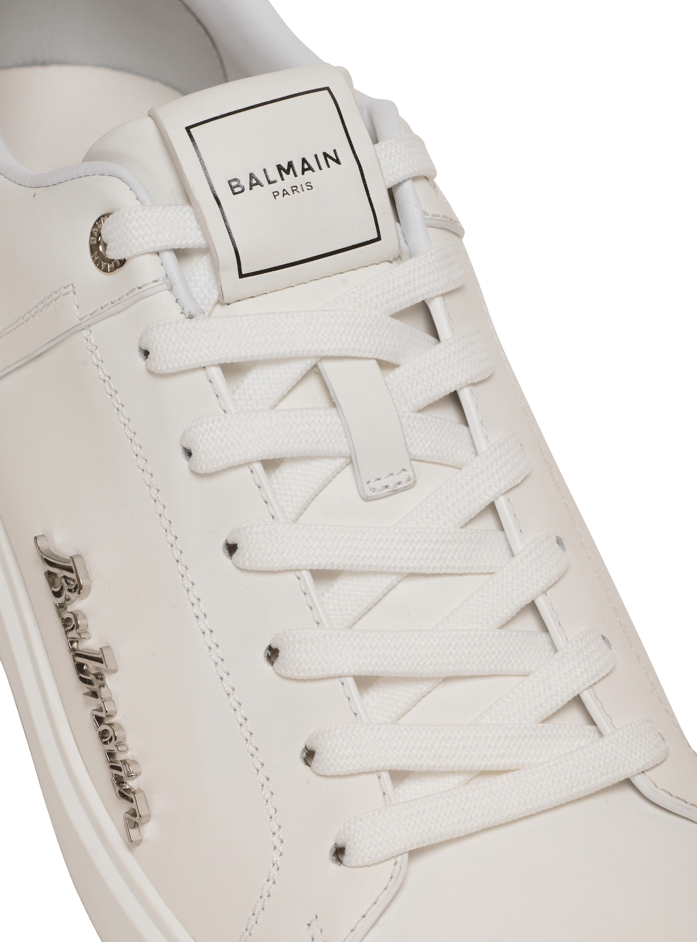 Calfskin B-Court trainers with Balmain logo - 6