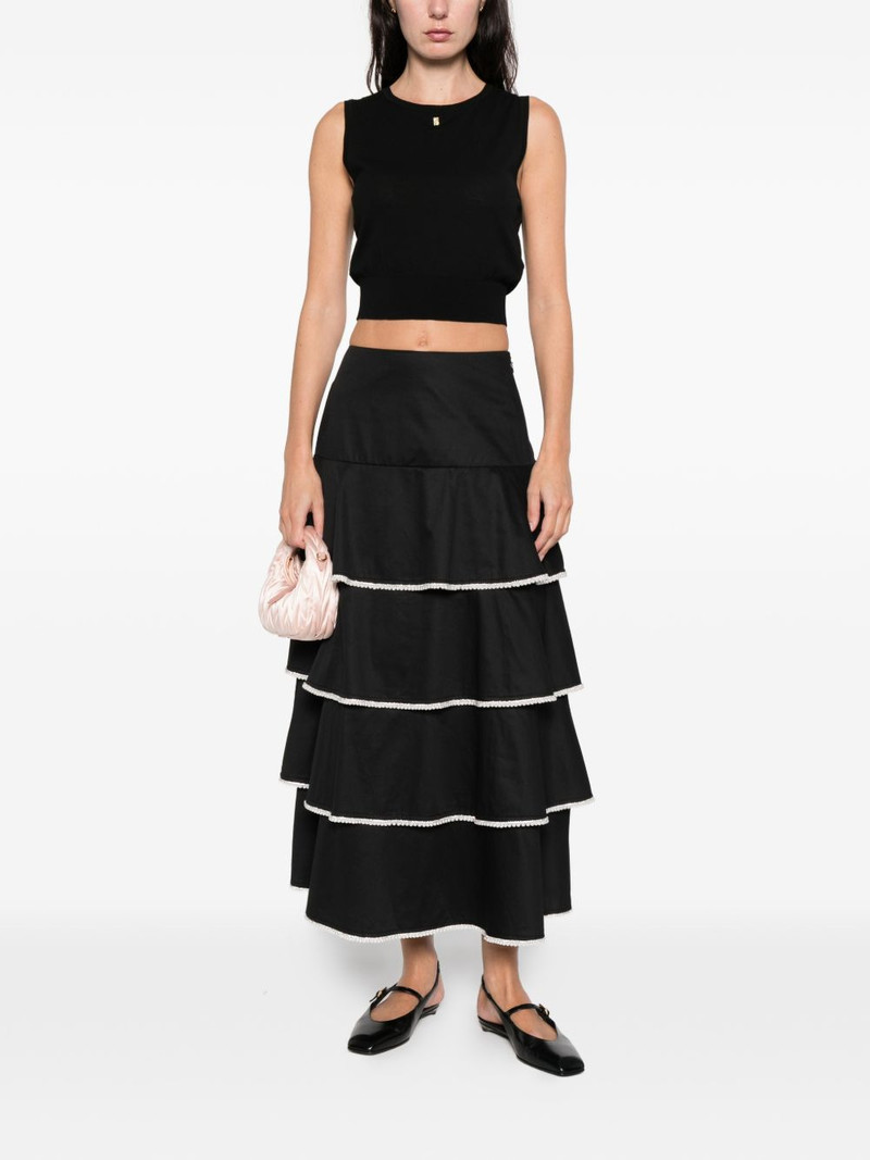 Sandro tiered-design embellished midi skirt outlook