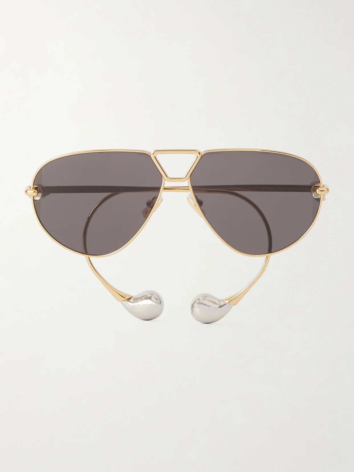 Drop Aviator-style Gold- And Silver-tone Sunglasses - 1