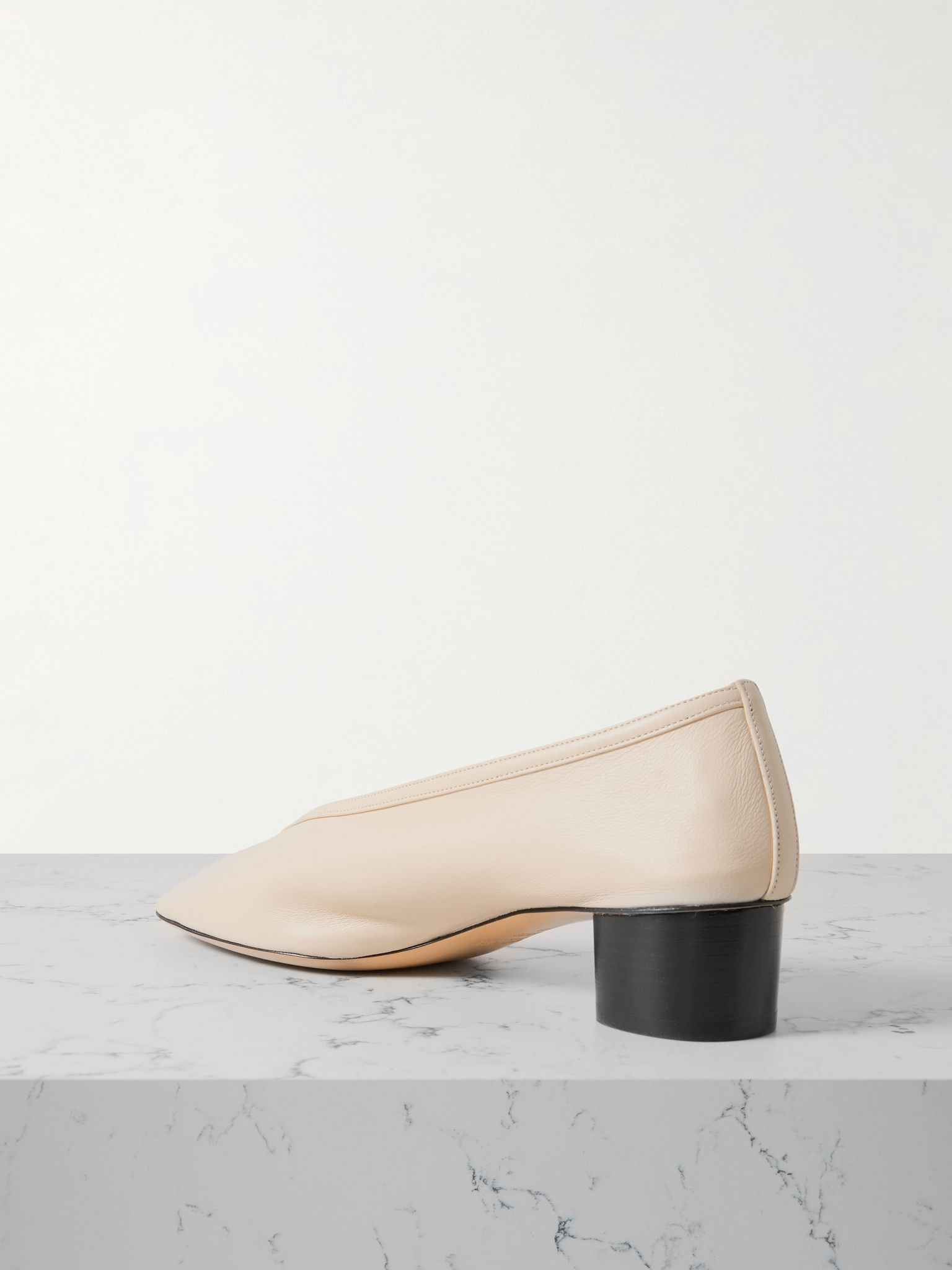 Luna leather pumps Ecru - 3