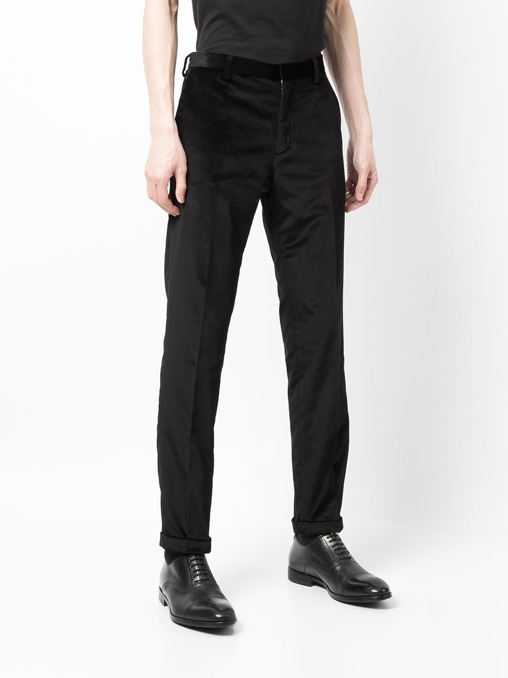 velvet straight-leg suit trousers - 3