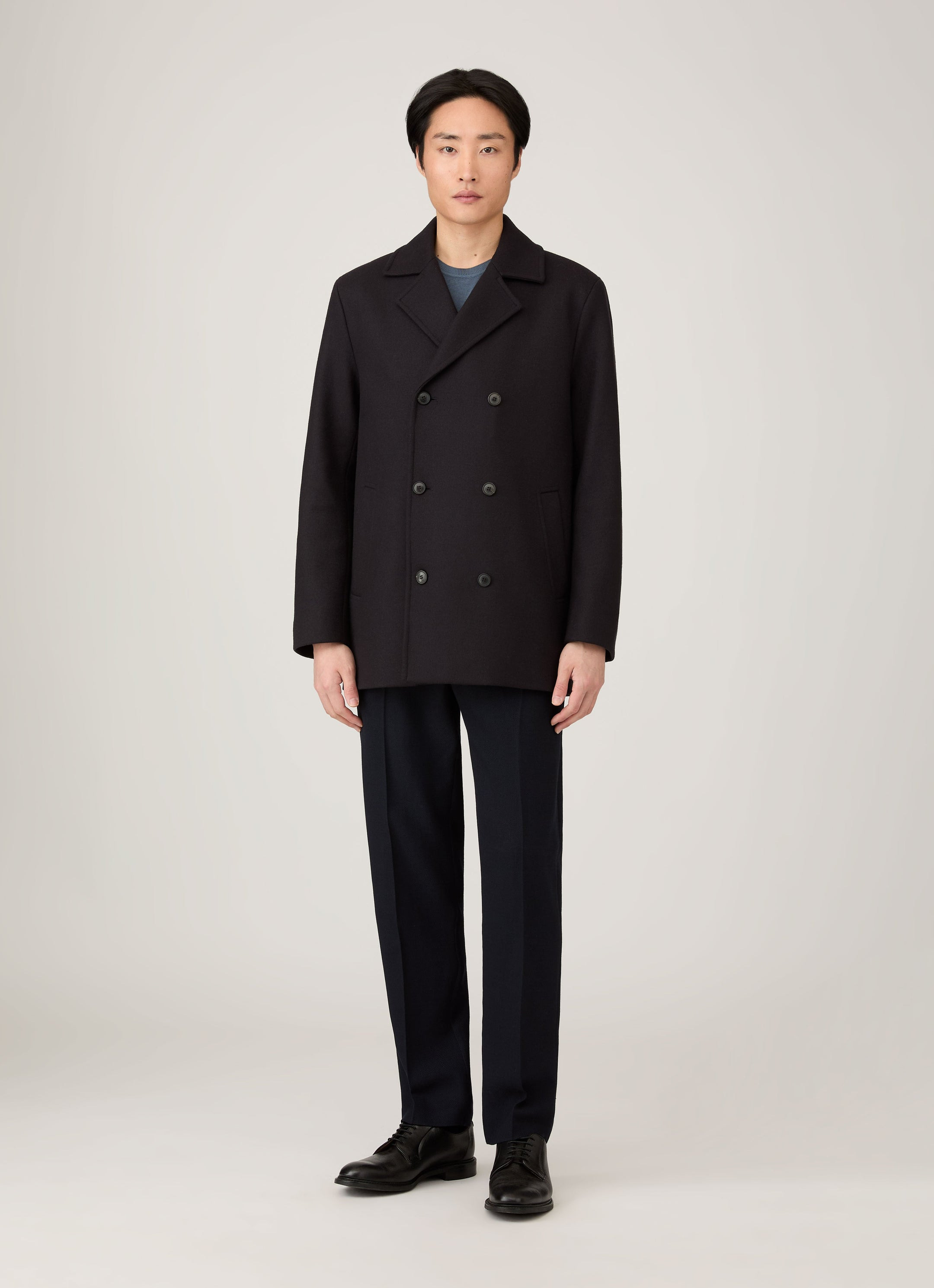 Boiled Wool Pea Coat - 2