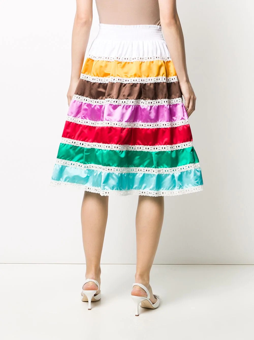 high-waisted striped prairie skirt - 4